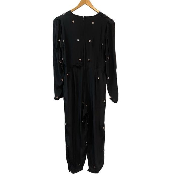 Farm Rio Black Mirror Embroidered Jumpsuit size XL - Picture 9 of 10